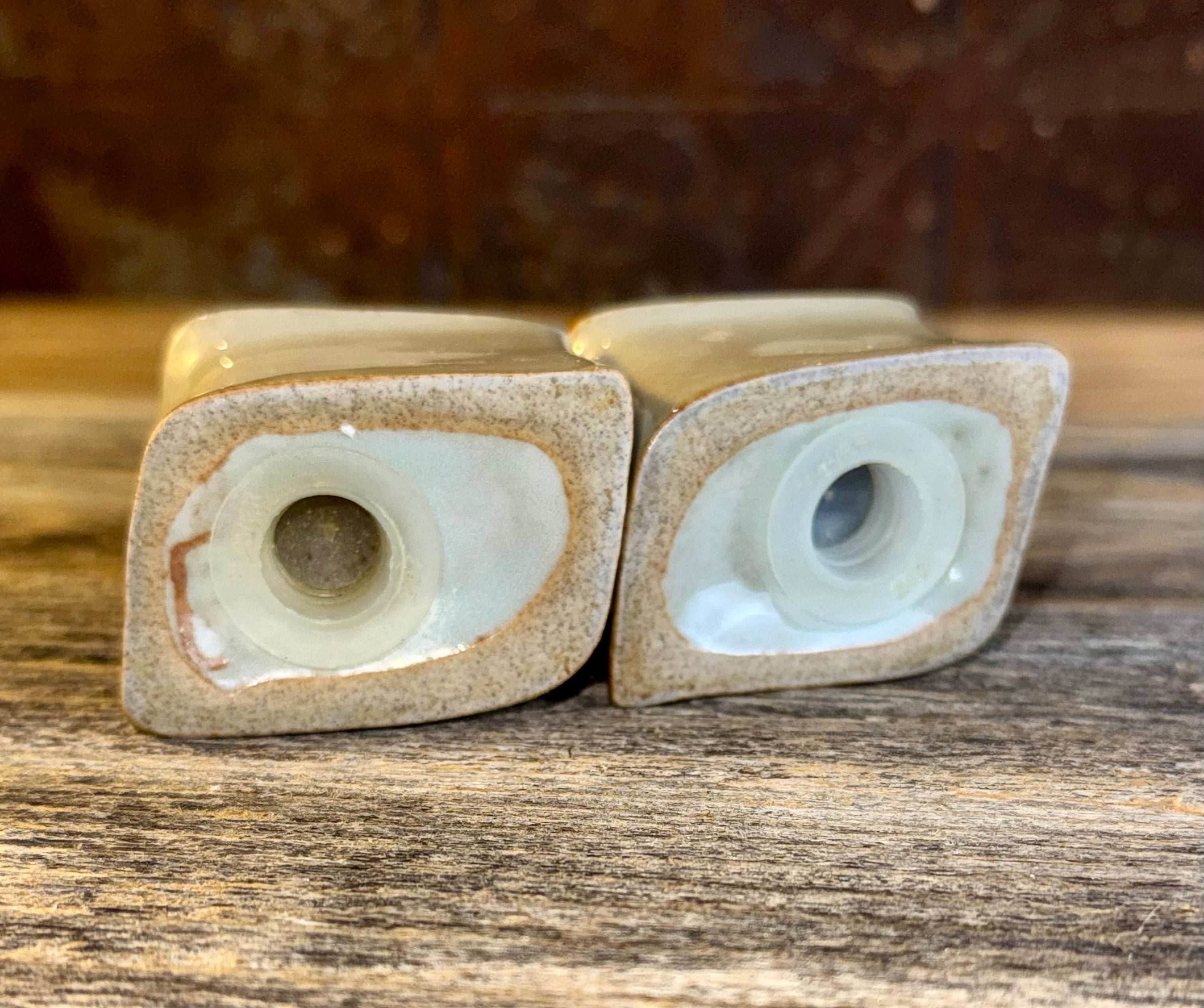 Iron Mountain Stoneware Whispering Pines Salt & Pepper Shakers from 1970's