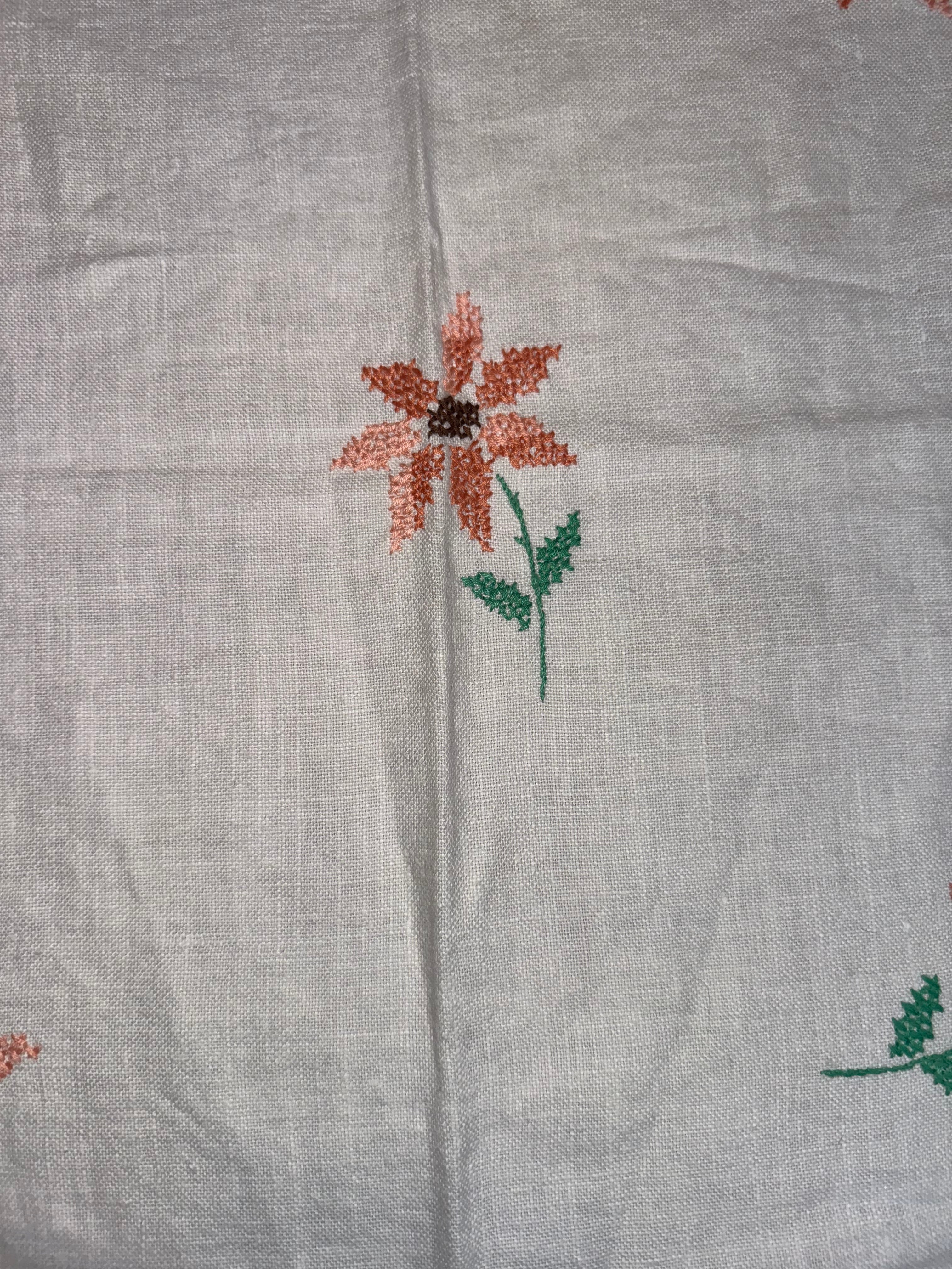 Cotton Embroidered Table Square