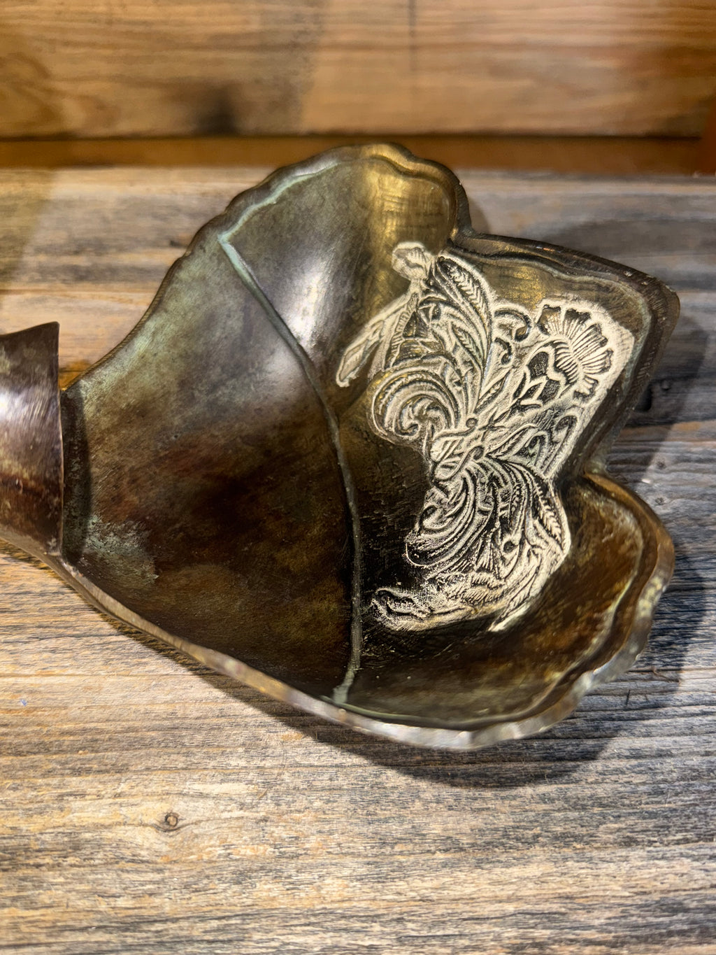 Vintage Etched Bronze Swan Bowl/Planter figurine