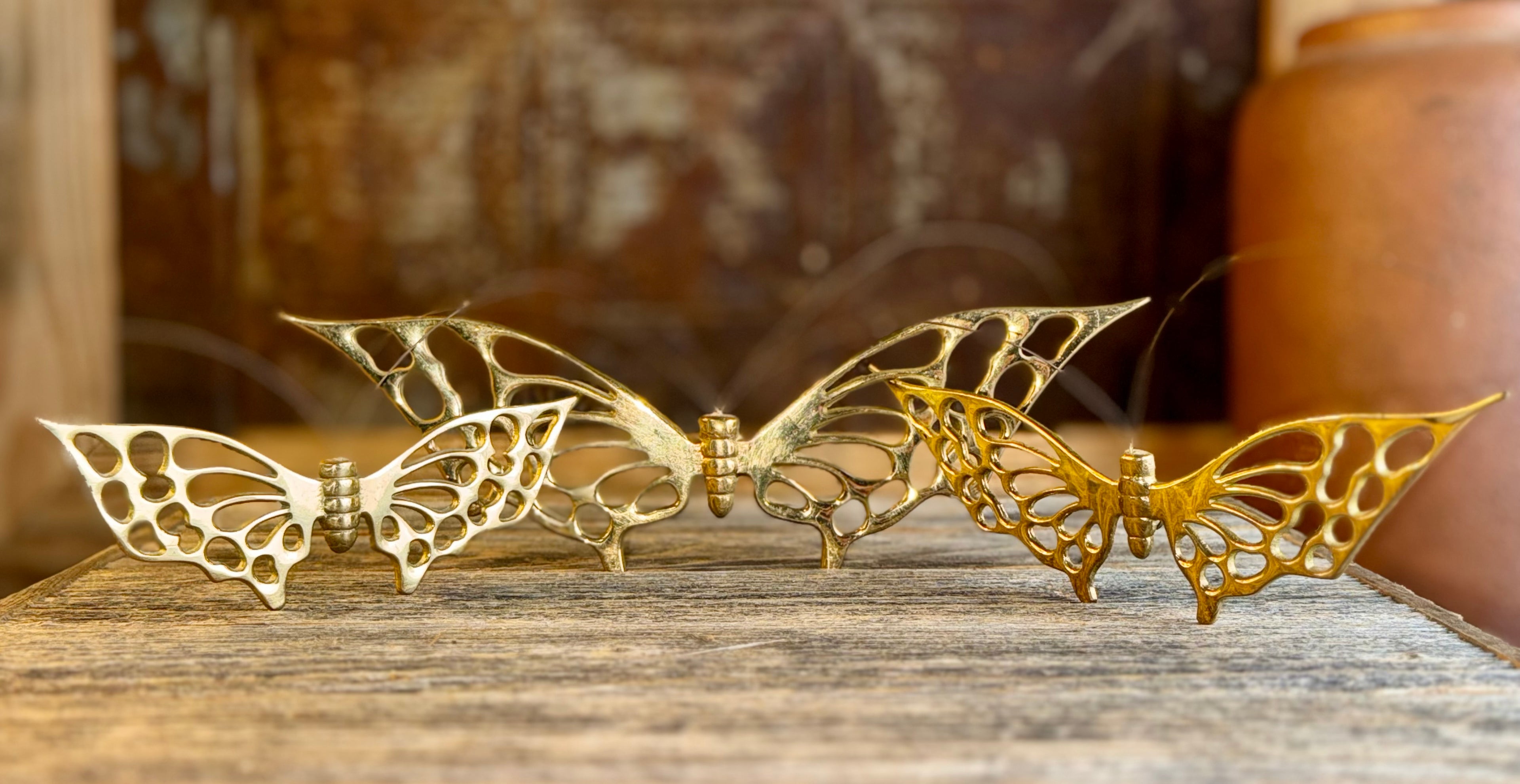Lou Ehrlich Brass Wall Butterflies (set of 3)