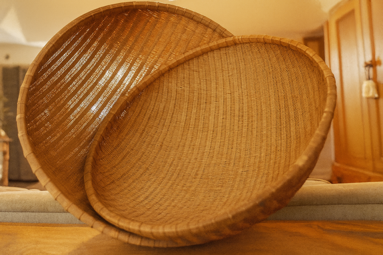 Handwoven Wicker Display Baskets (Set of 2)