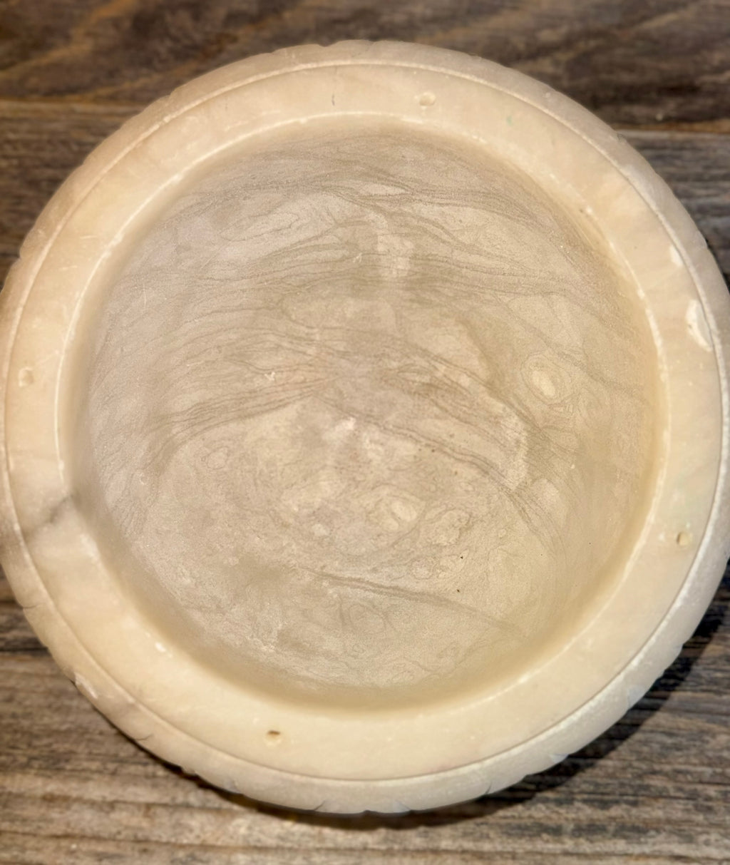 Vintage Alabaster Pedestal Bowl (Top Only)