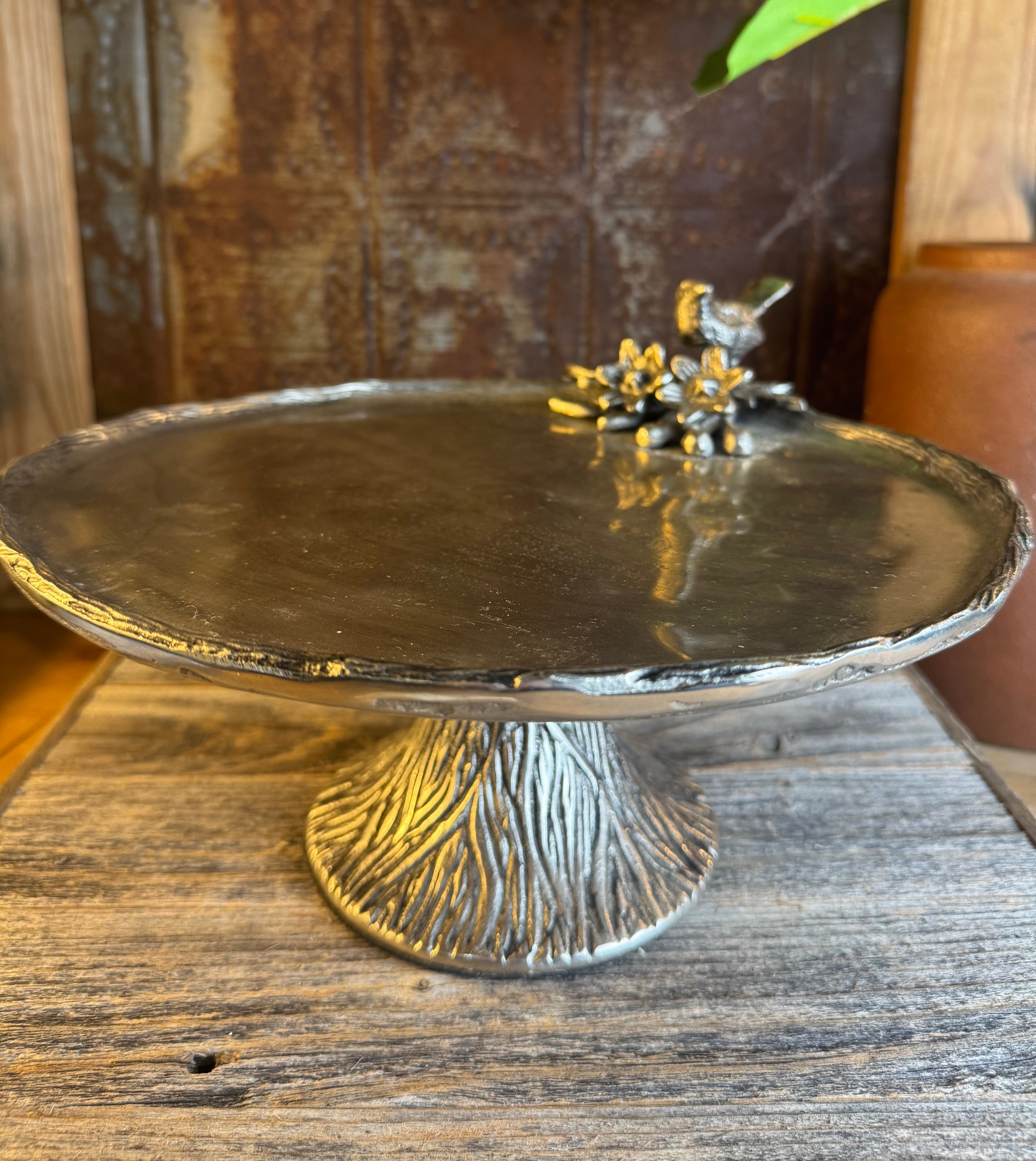 Biltmore Silver Metal Serving Cake Plate Stand