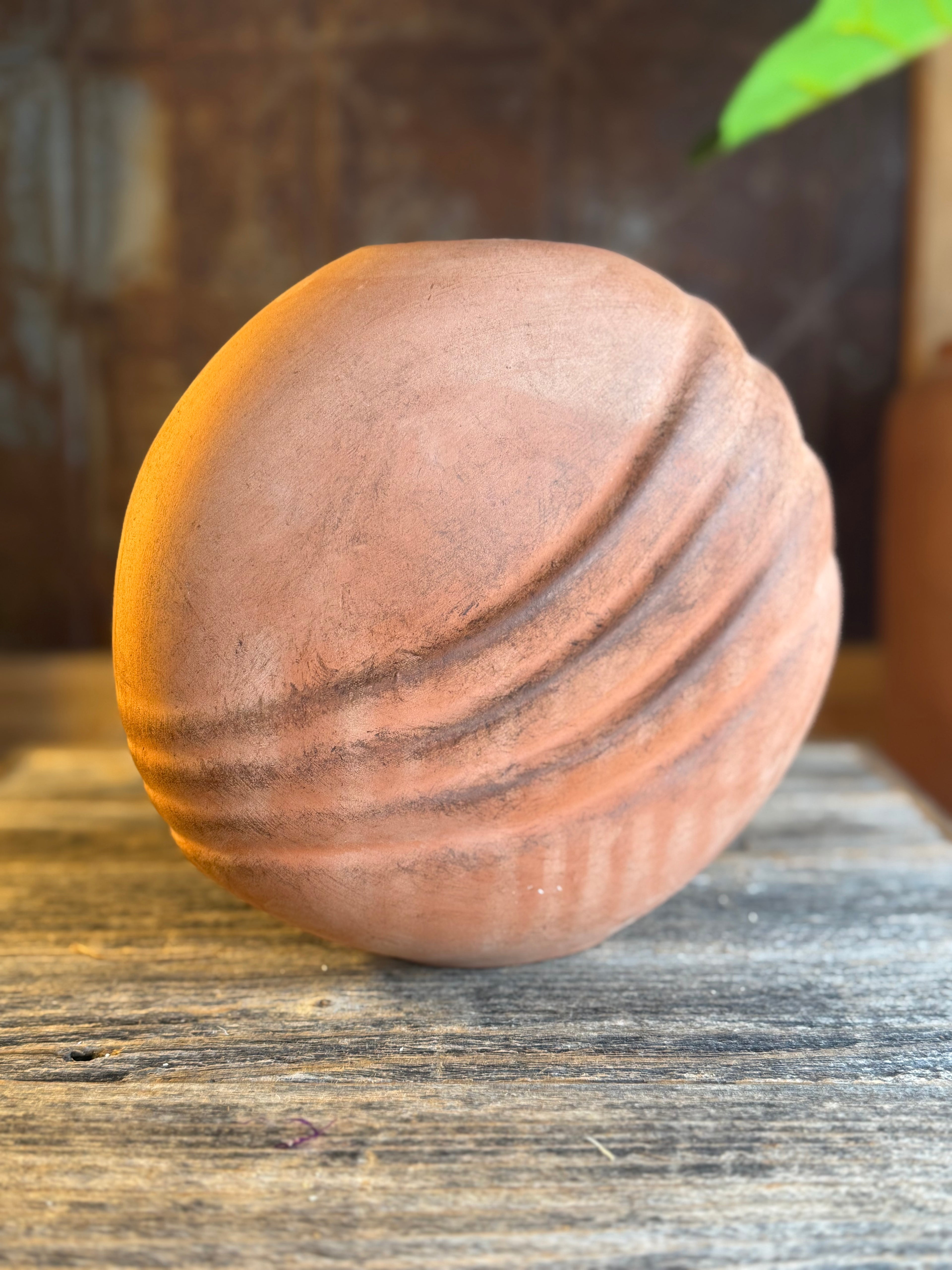 Round Terracotta Vase