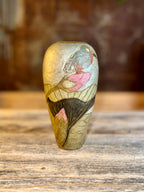 Vintage Hummingbird Cloisonné Brass Vase