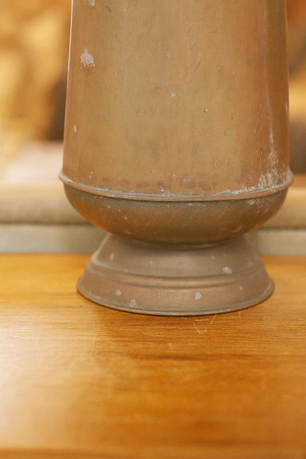 Vintage Brass Coal Scuttle with Hand-Painted Ceramic Handles