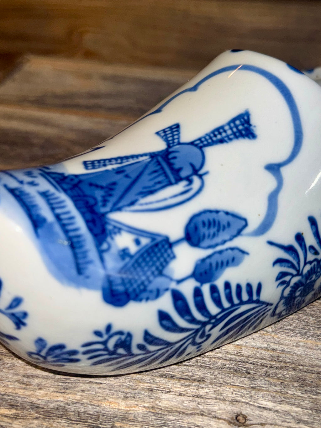 Set of 2 Delft Blue Ceramic Dutch Clogs