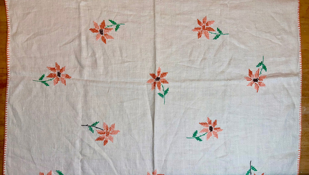 Cotton Embroidered Table Square