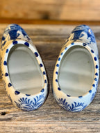 Set of 2 Delft Blue Ceramic Dutch Clogs