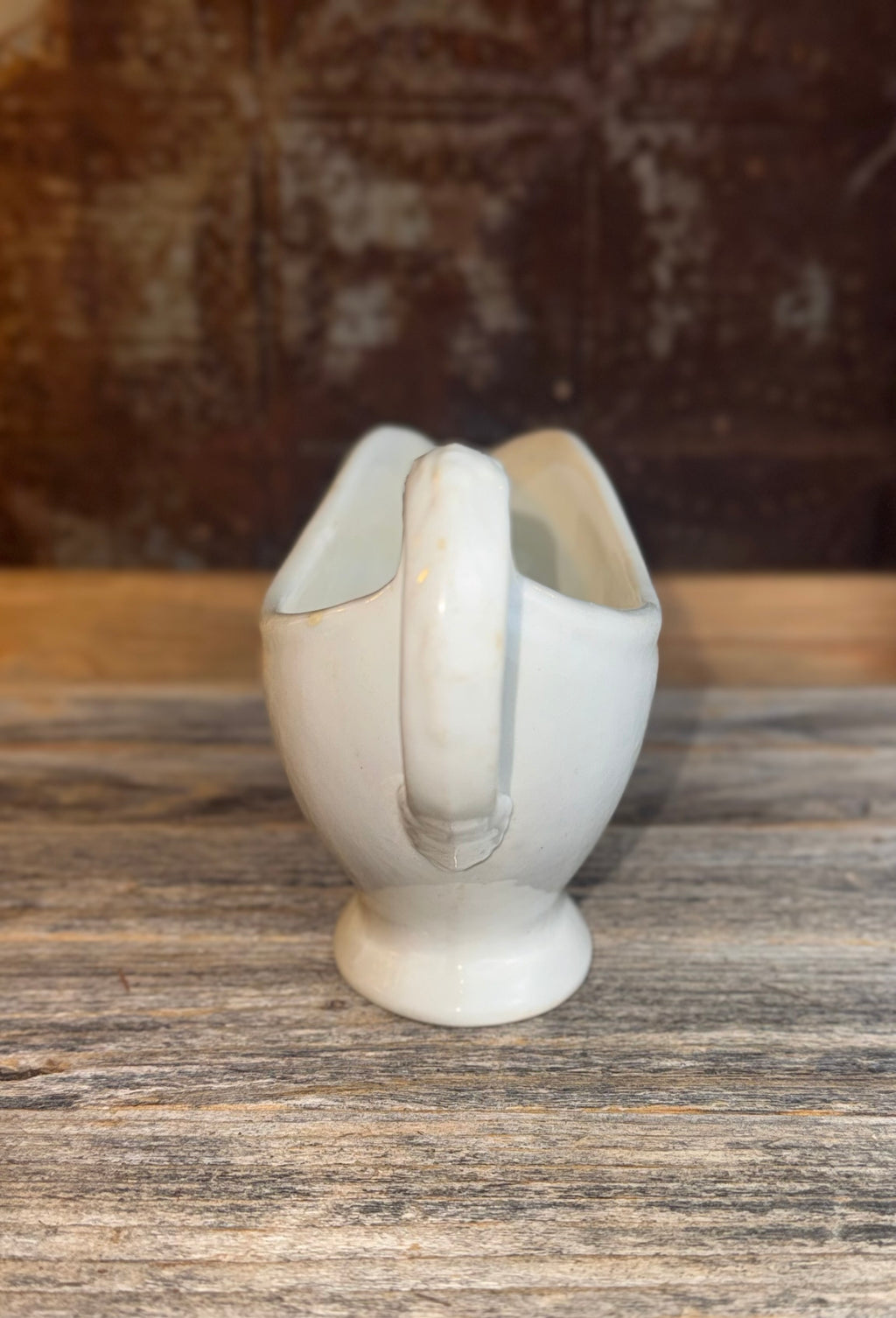 Vintage 1940's QMC Ironstone Gravy Boat, White