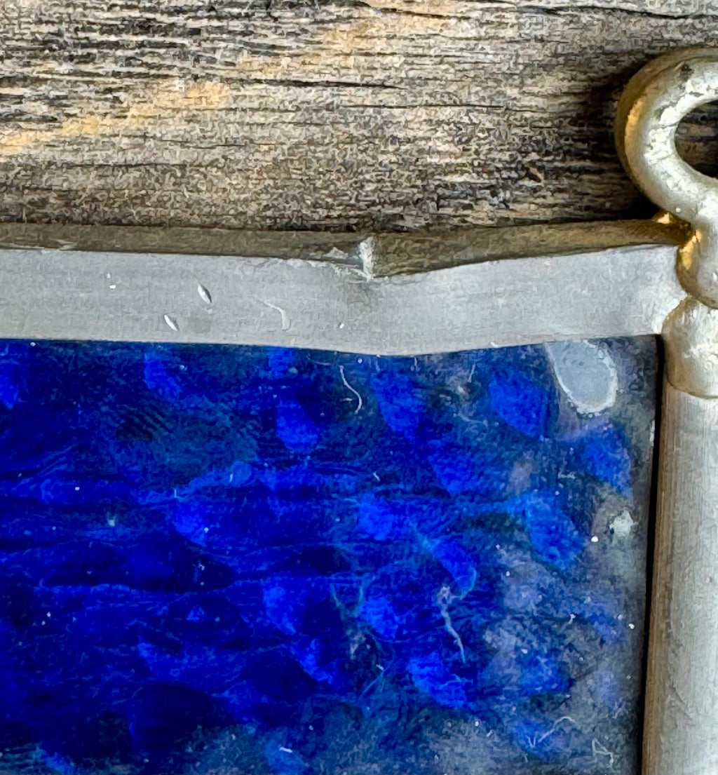 Vintage Stain glass Sun Catcher w/ Dried Flower Insert