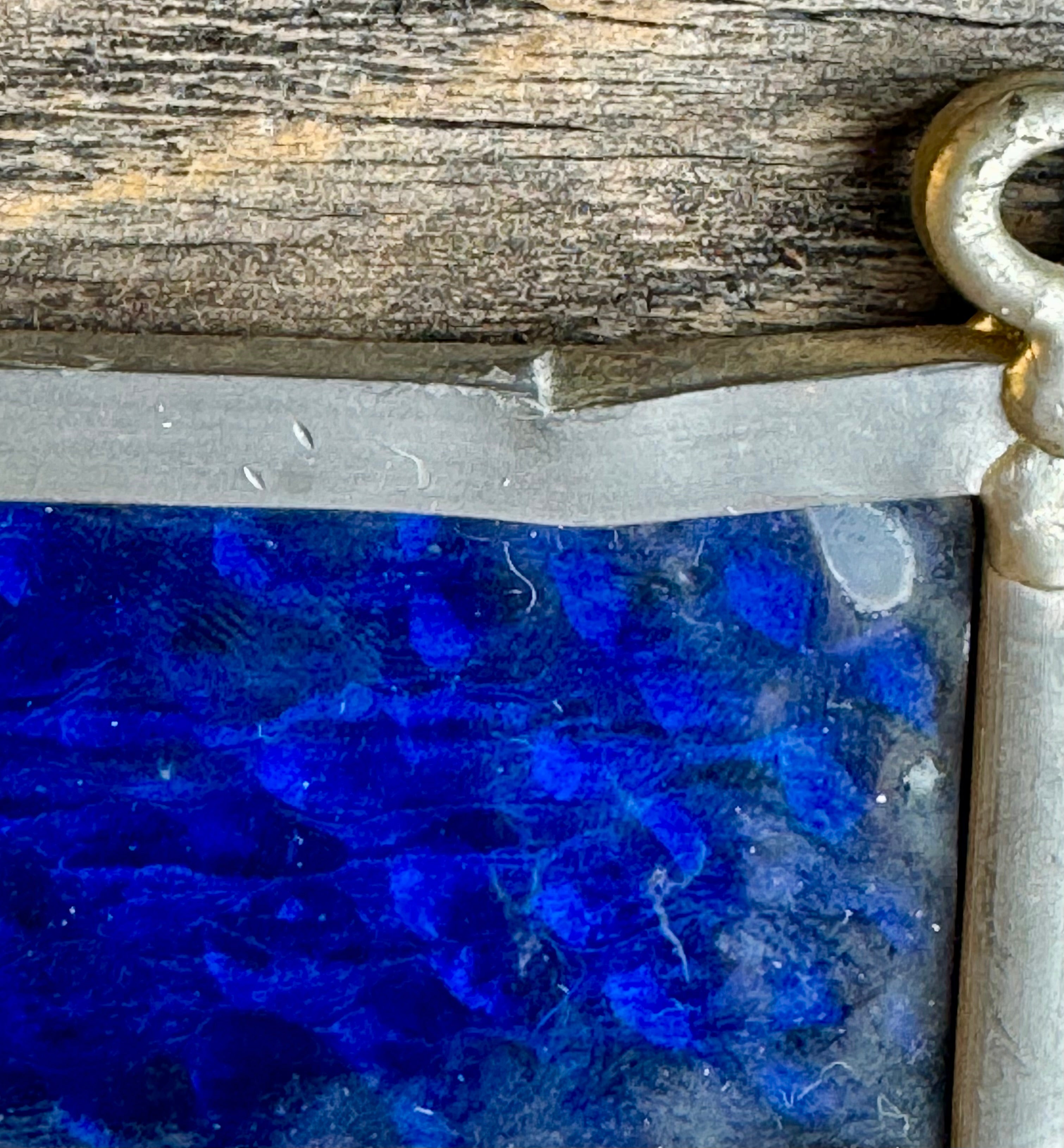 Vintage Stain glass Sun Catcher w/ Dried Flower Insert