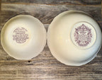 Vintage Romantic England Purple Transfer Ware Bowls