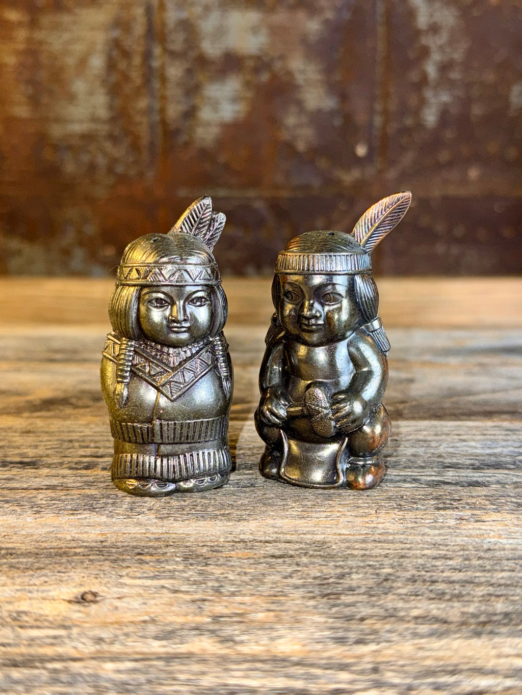 Vintage Native American Salt and Pepper Shaker Set