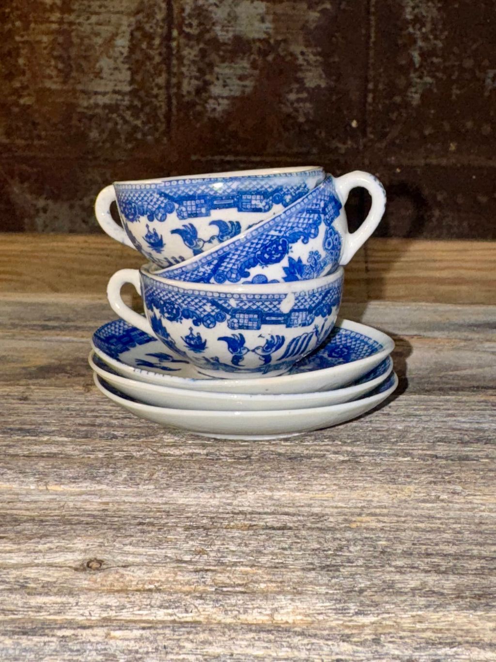 Miniature Blue Willow Tea Set