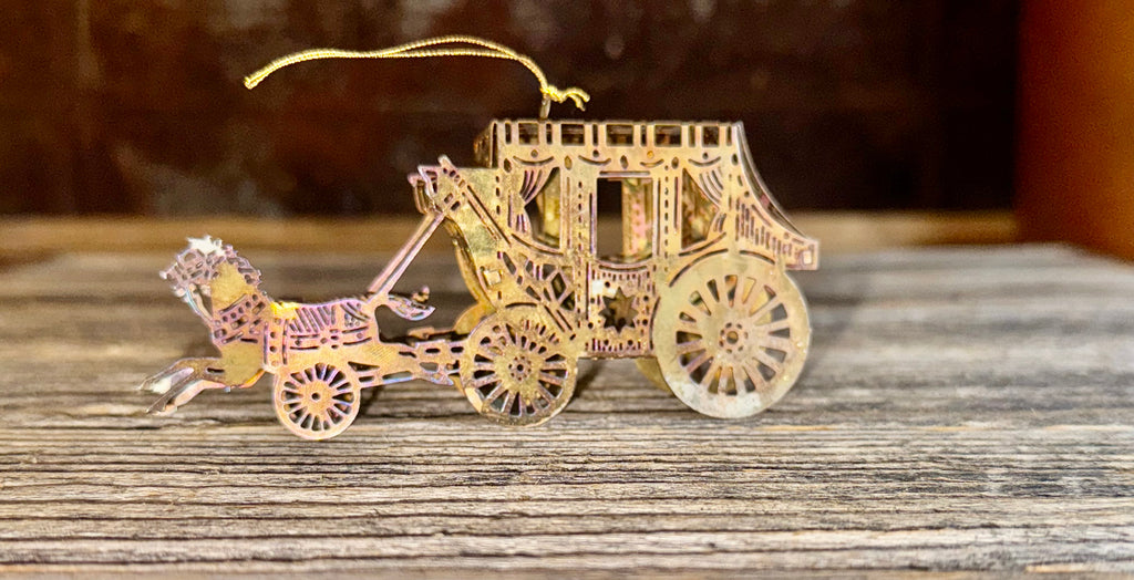 Brass Stage Coach Cutout Ornament