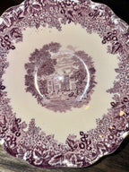 Vintage Romantic England Purple Transfer Ware Bowls