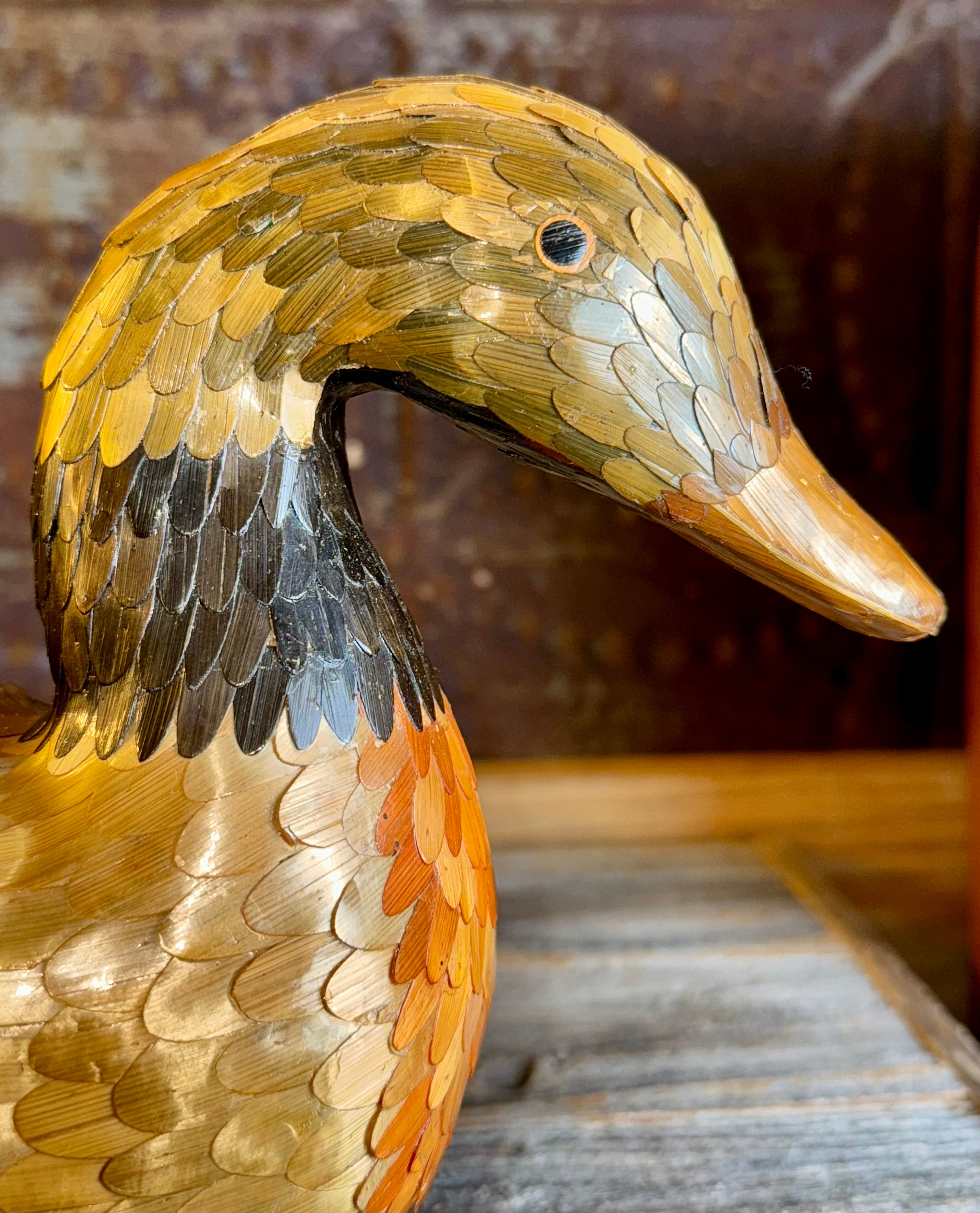 Vintage Layered Bamboo Mallard Duck