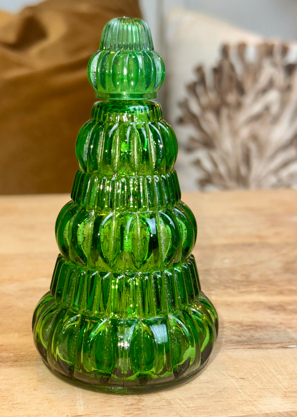 Avon Green Yuletree Glass