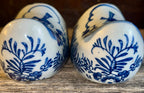 Set of 2 Delft Blue Ceramic Dutch Clogs