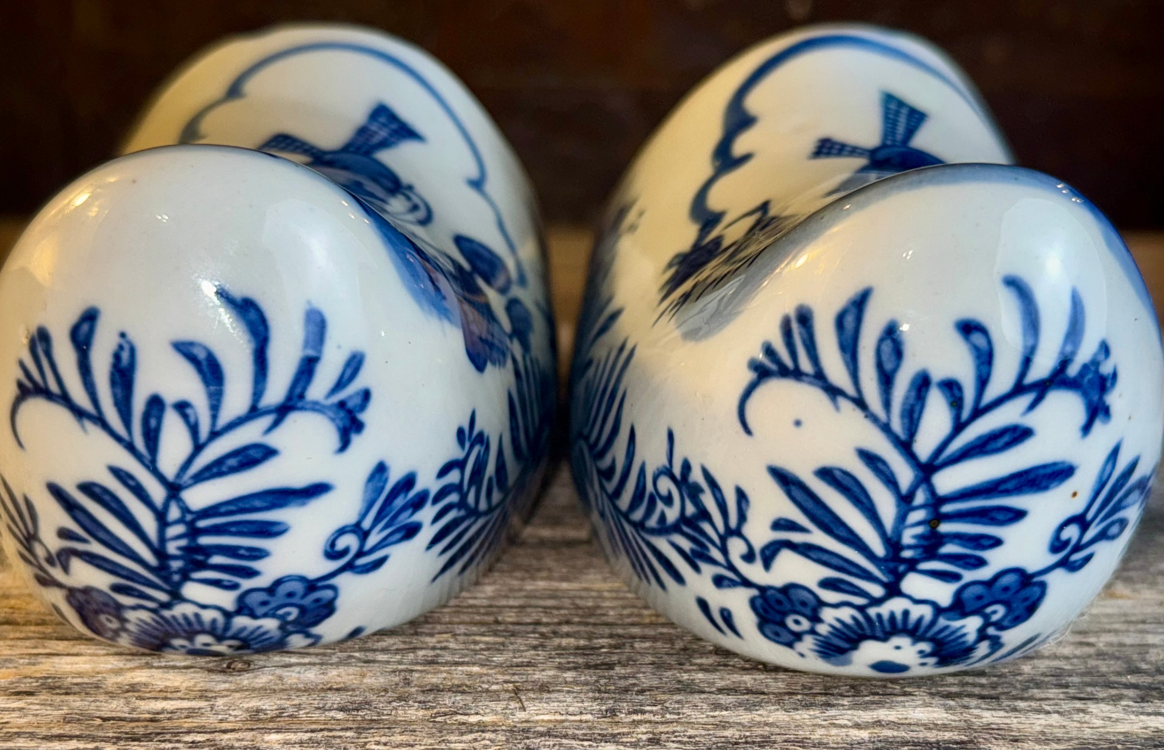 Set of 2 Delft Blue Ceramic Dutch Clogs
