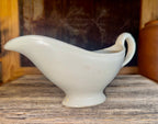 Vintage 1940's QMC Ironstone Gravy Boat, White