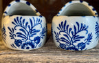 Set of 2 Delft Blue Ceramic Dutch Clogs