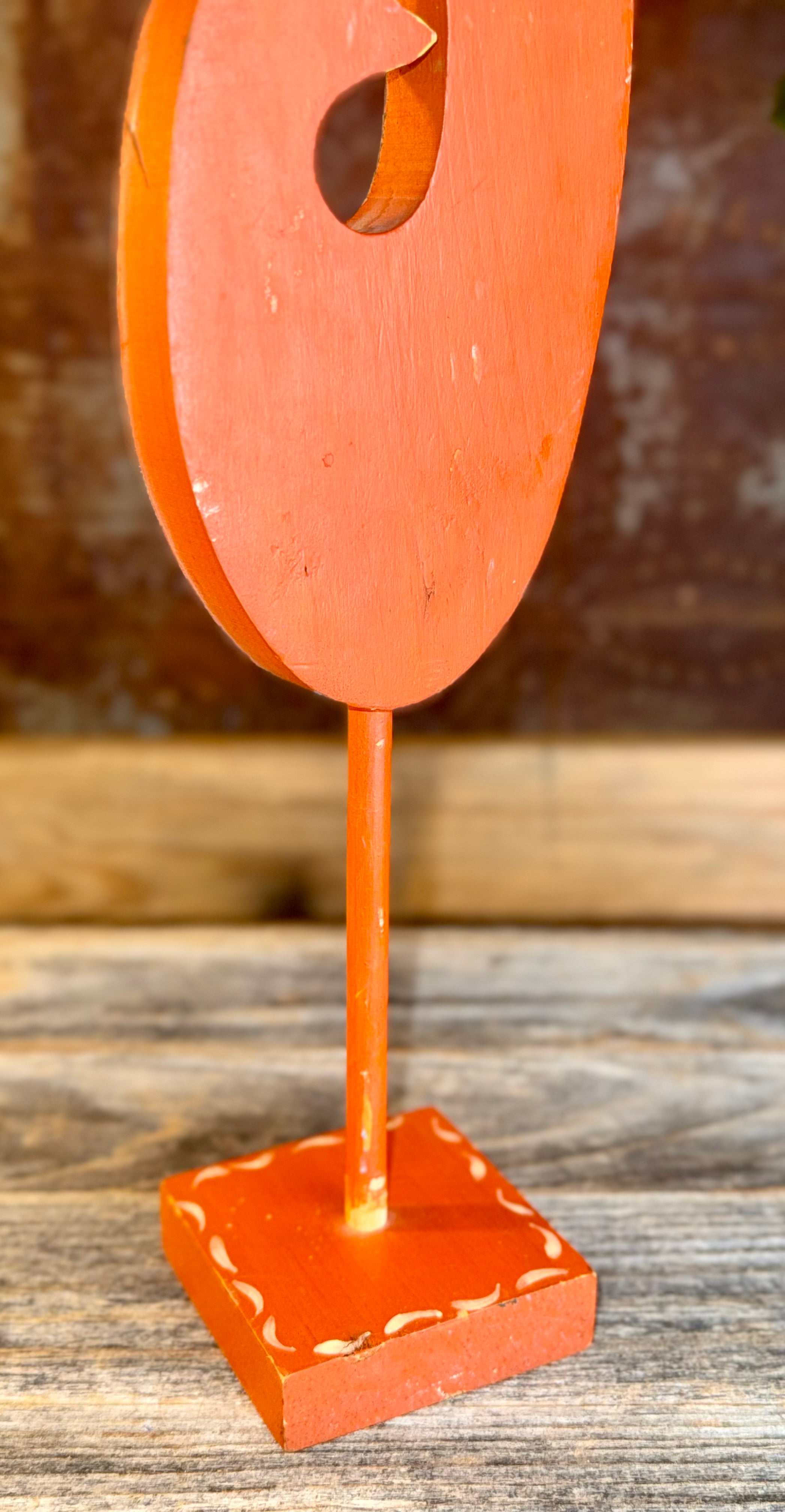 Hand Painted Wooden Rooster Folk Art piece