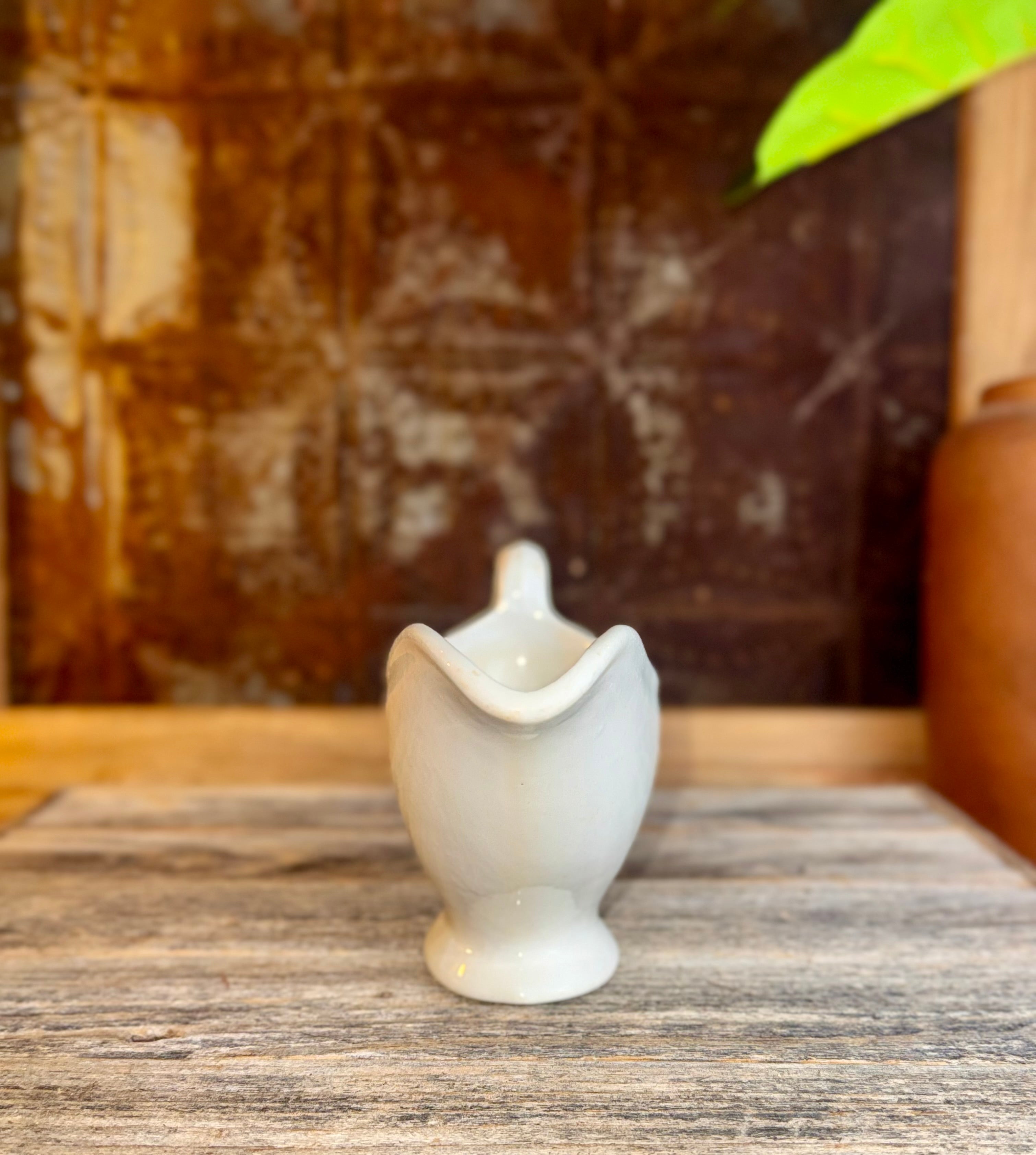 Vintage 1940's QMC Ironstone Gravy Boat, White