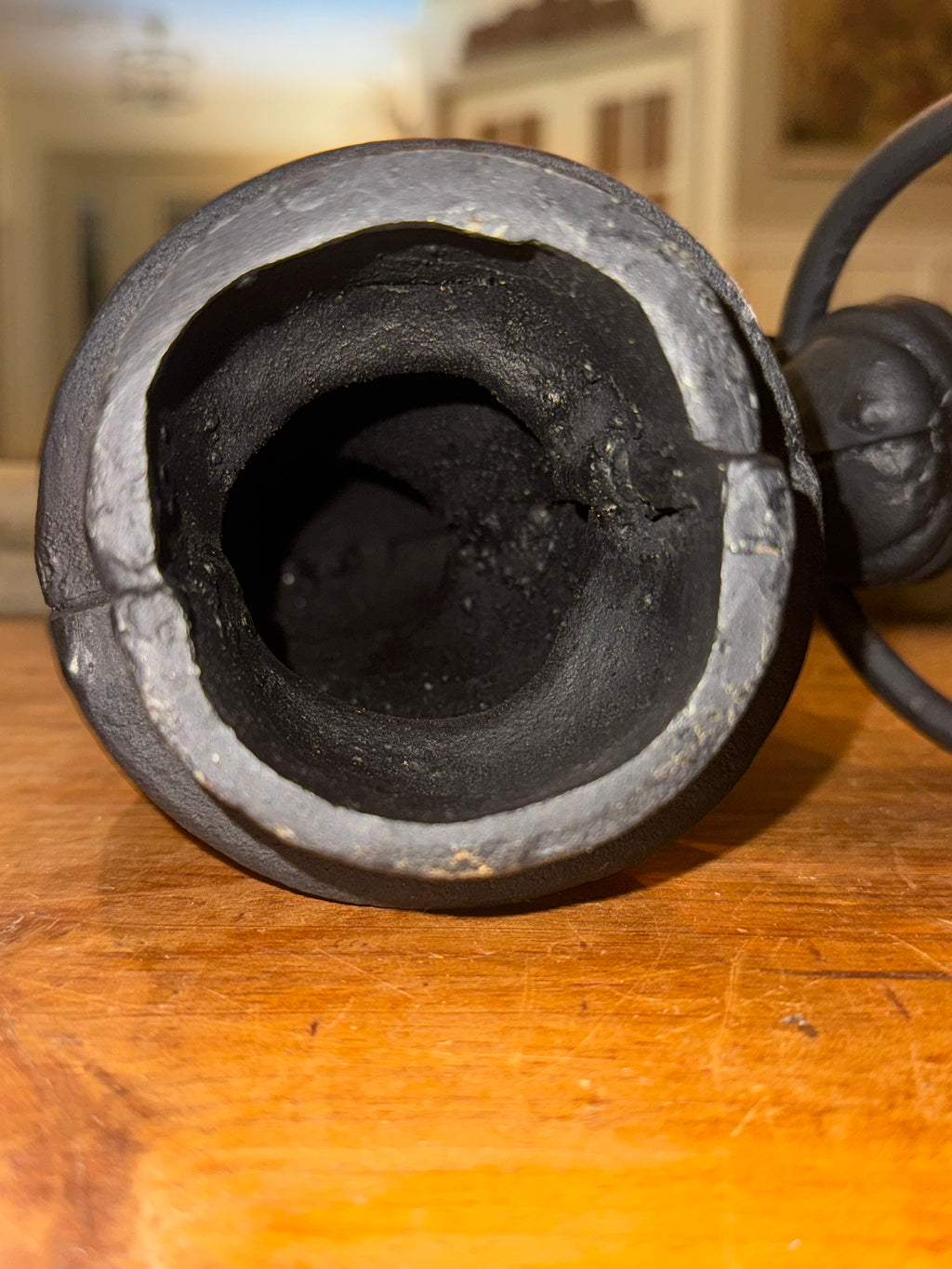 Vintage 9" Cast Iron Horse Head Hitching Post Top with Hitch Ring