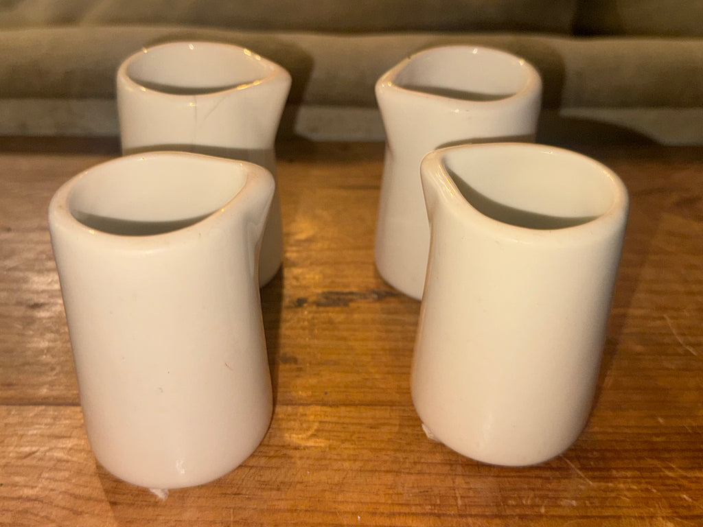 Vintage Off White Porcelain 3 oz Creamer (Set of 4)