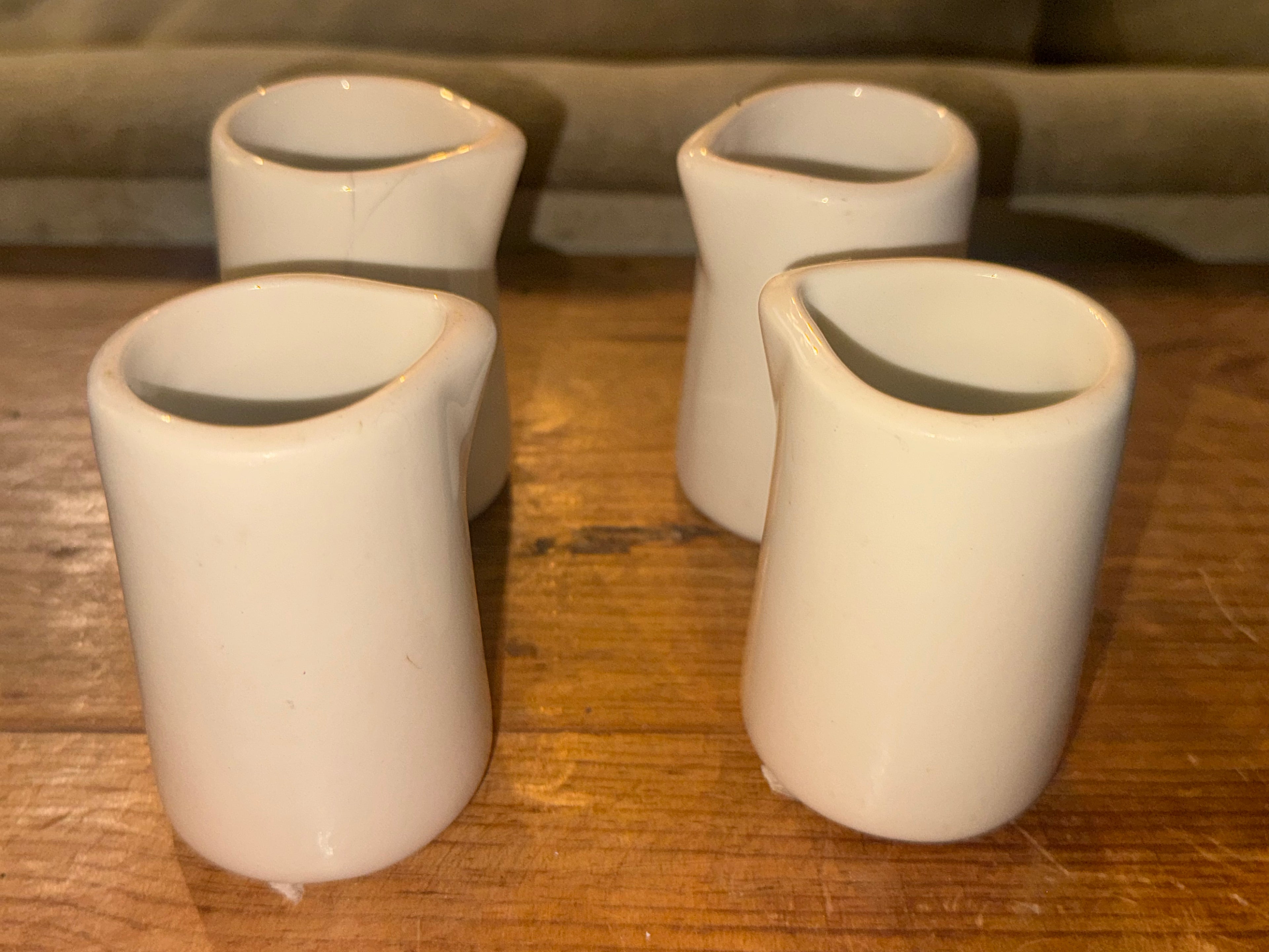 Vintage Off White Porcelain 3 oz Creamer (Set of 4)
