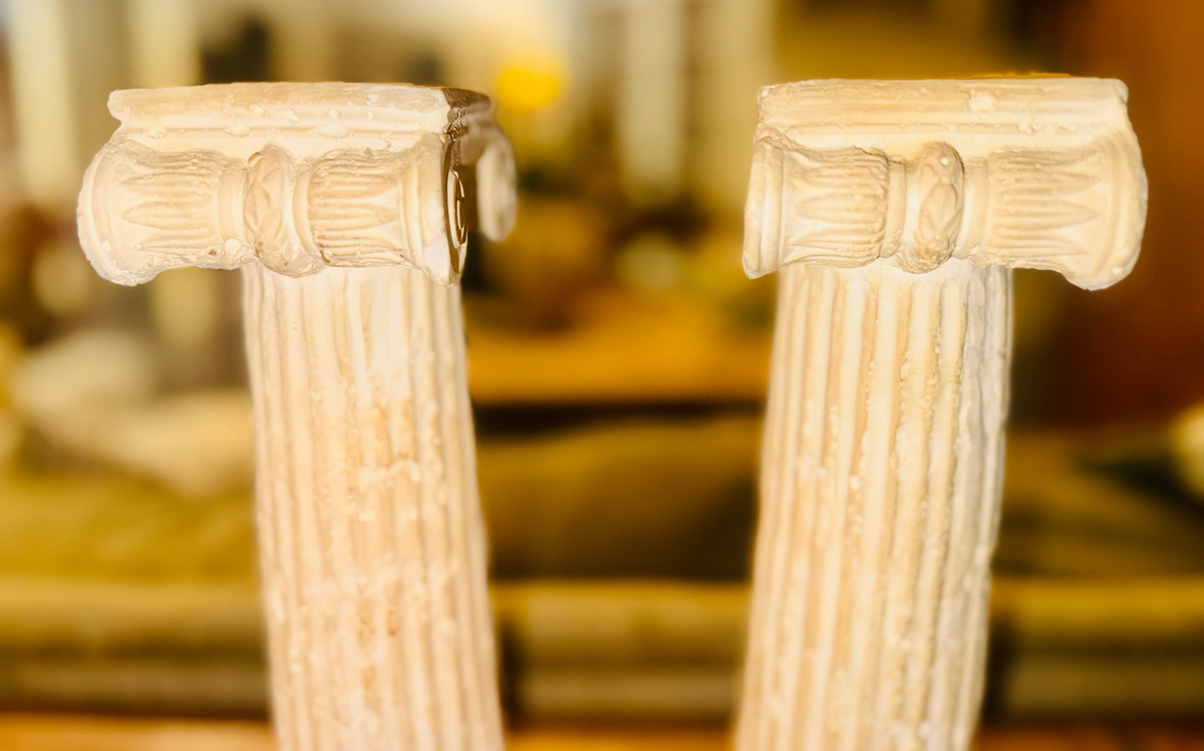 Two Ceramic Roman Corinthian Pillars