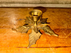 Vintage Brass Holly Candle Holder