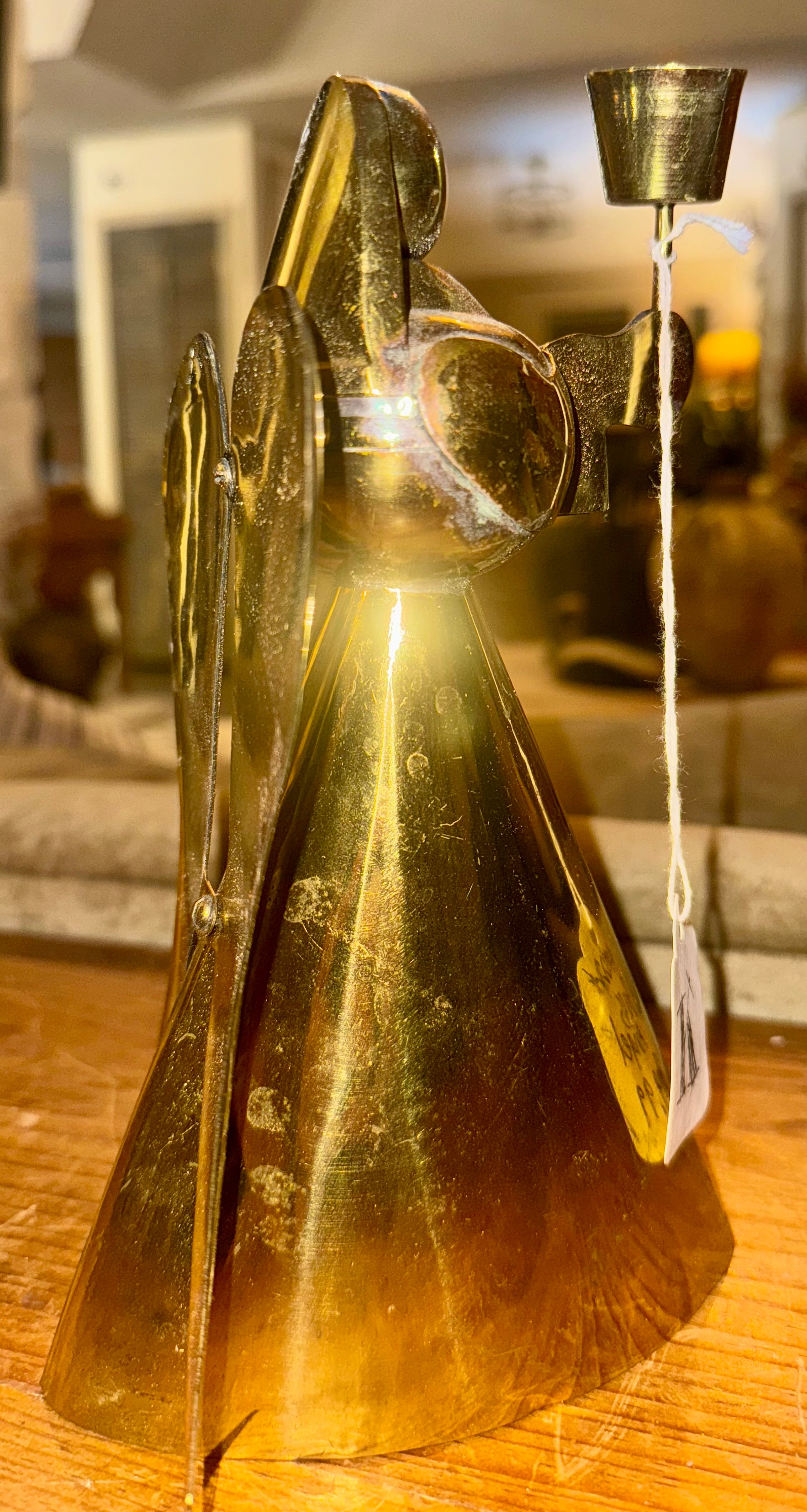 Vintage Brass Angel Candle Holder