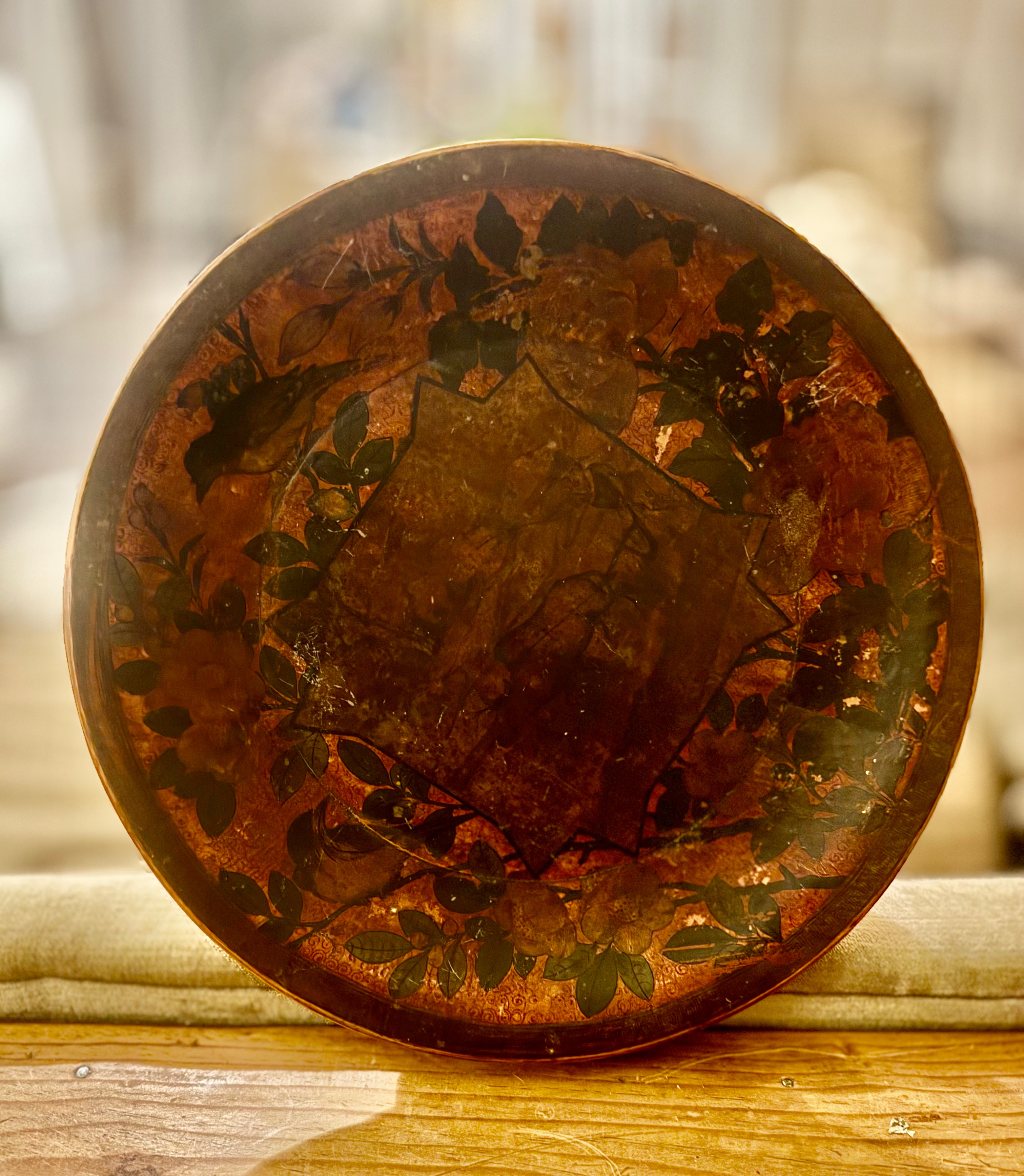 Antique Chinese Lacquered Plate