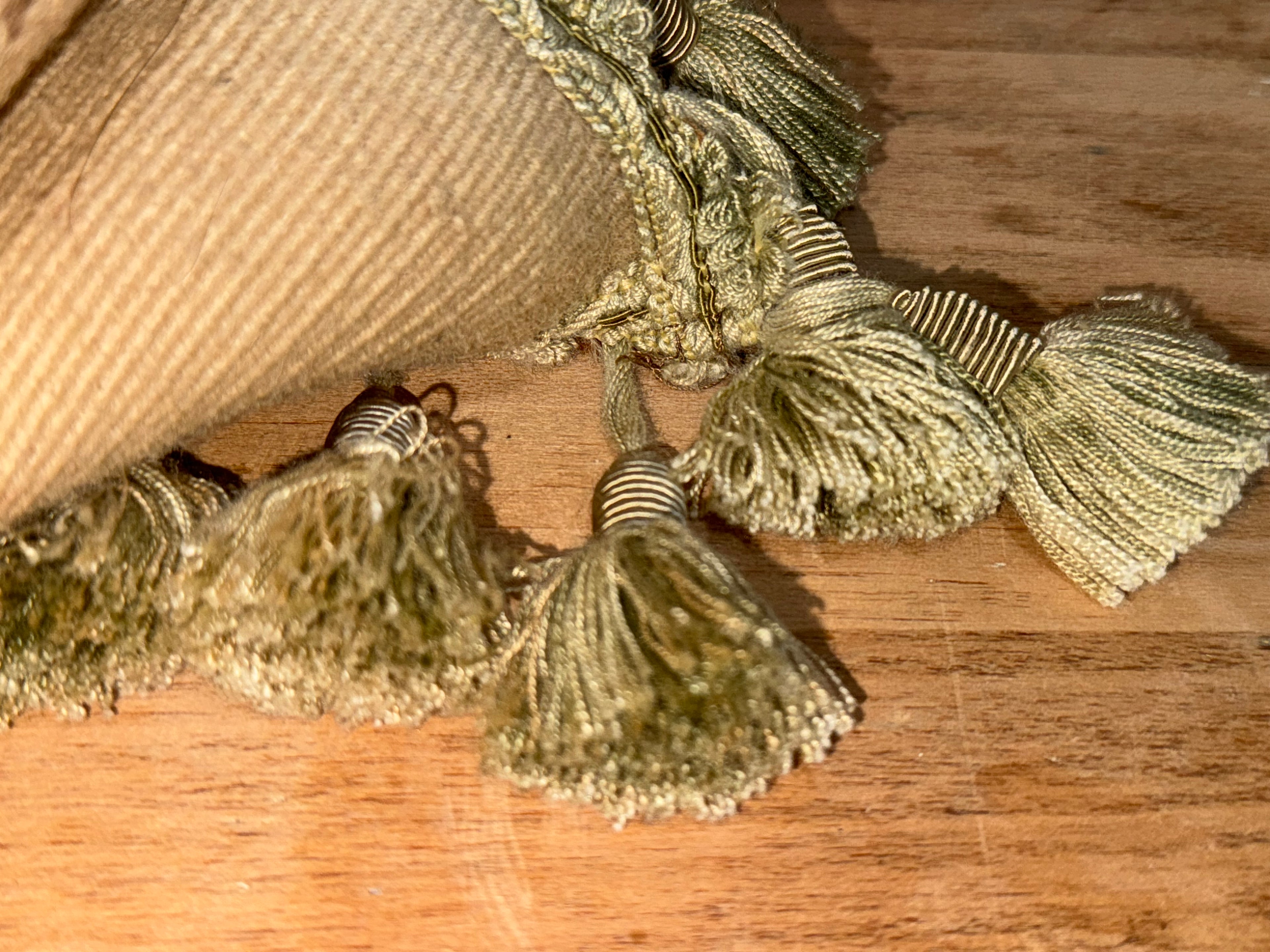 Vintage Katha Diddle Wool Needlepoint Pillow w/Tassels