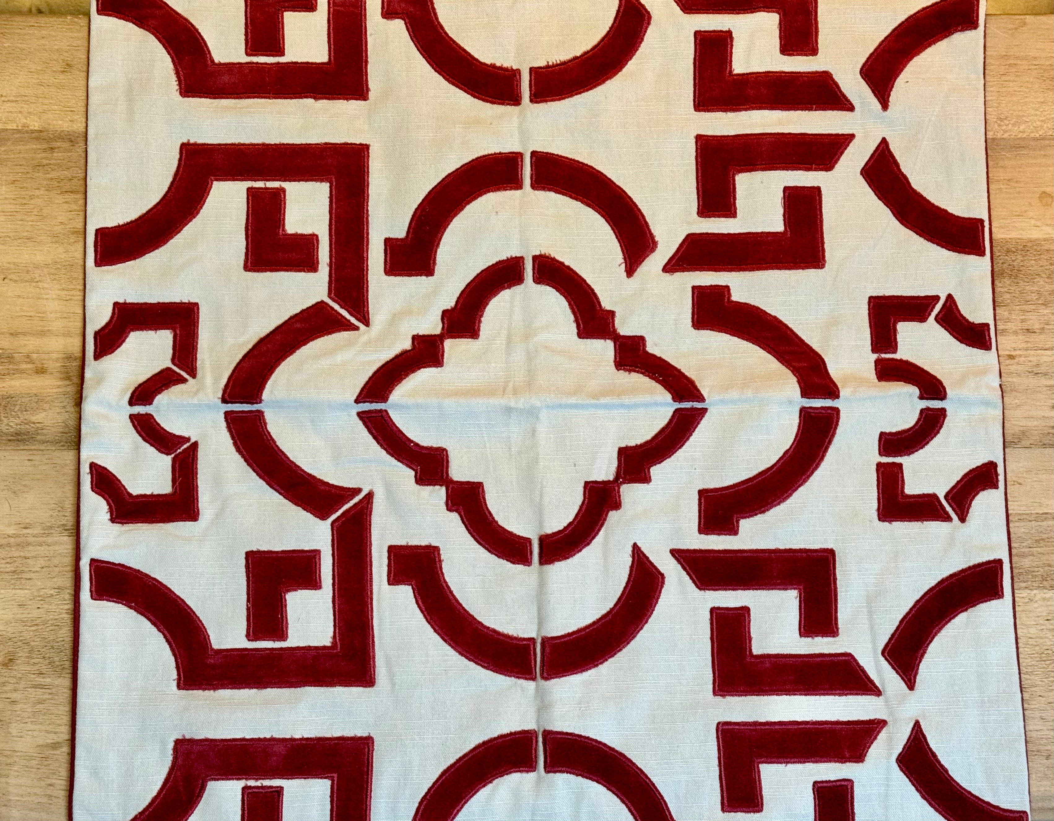 Geometric Red and Cream Pillow Cases (Set of 2)