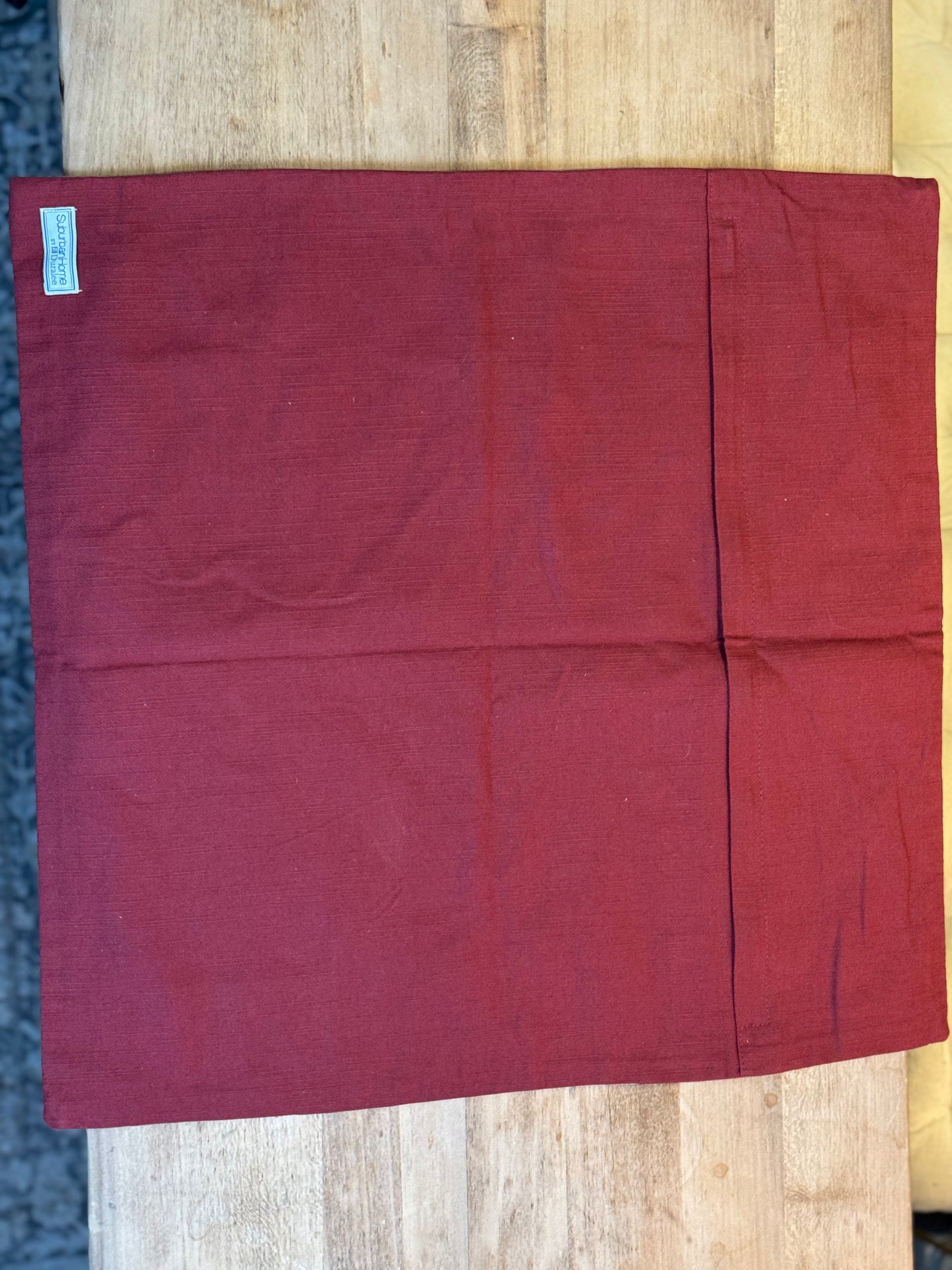 Geometric Red and Cream Pillow Cases (Set of 2)