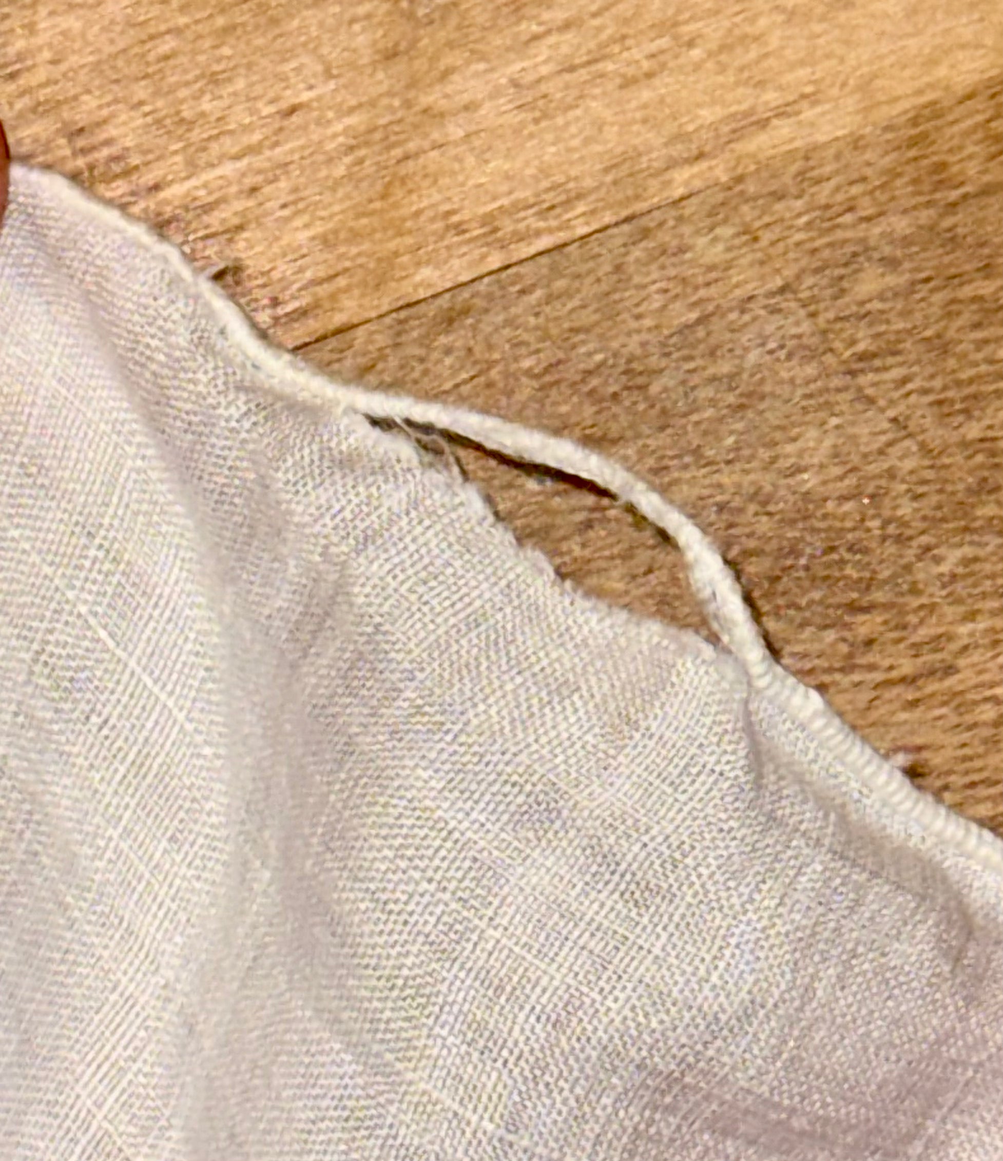 Vintage Linen White Table Cloth w/Floral Embroidery