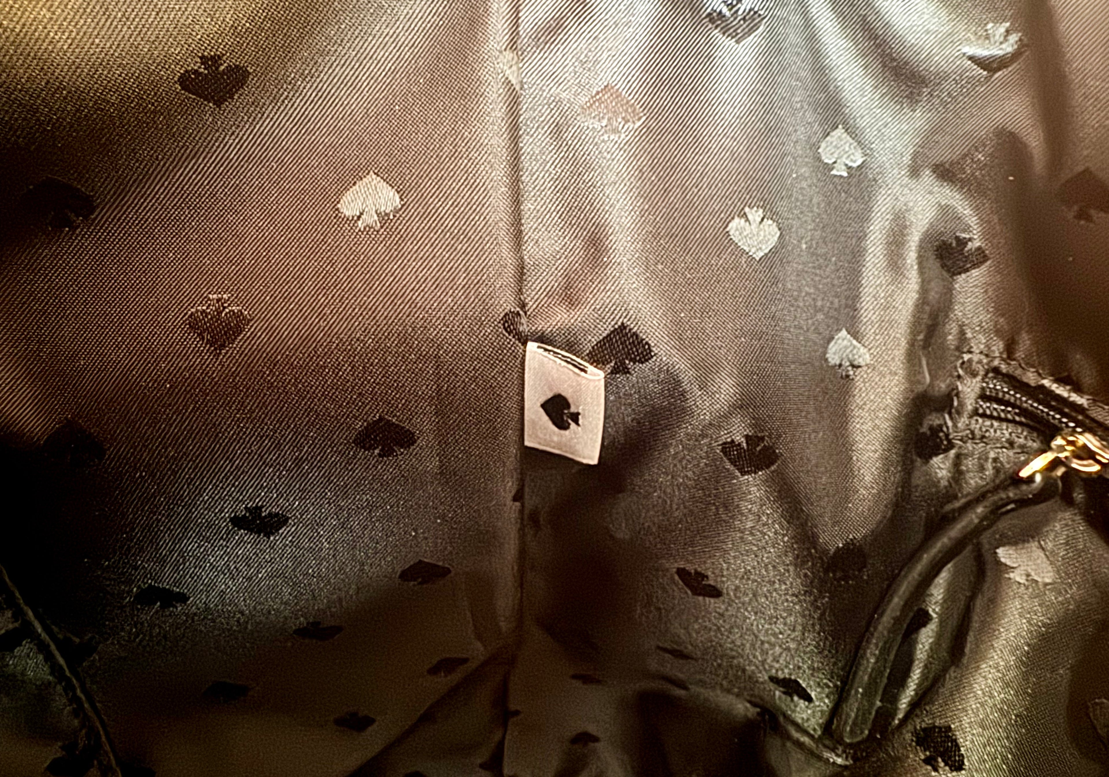 Kate Spade New York Greta Court Penny Tote Bag w/ Black Glitter