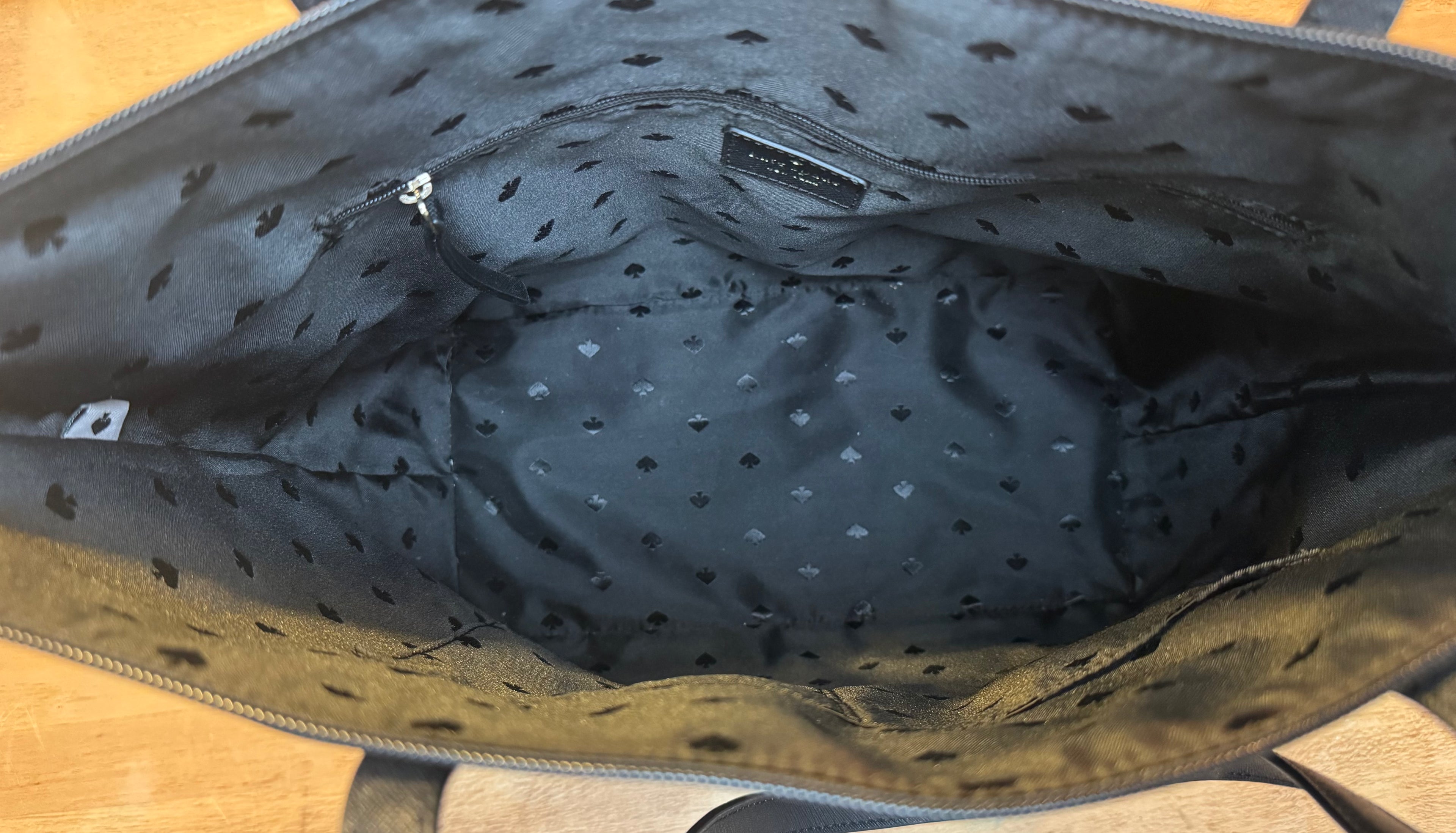 Kate Spade New York Greta Court Penny Tote Bag w/ Black Glitter