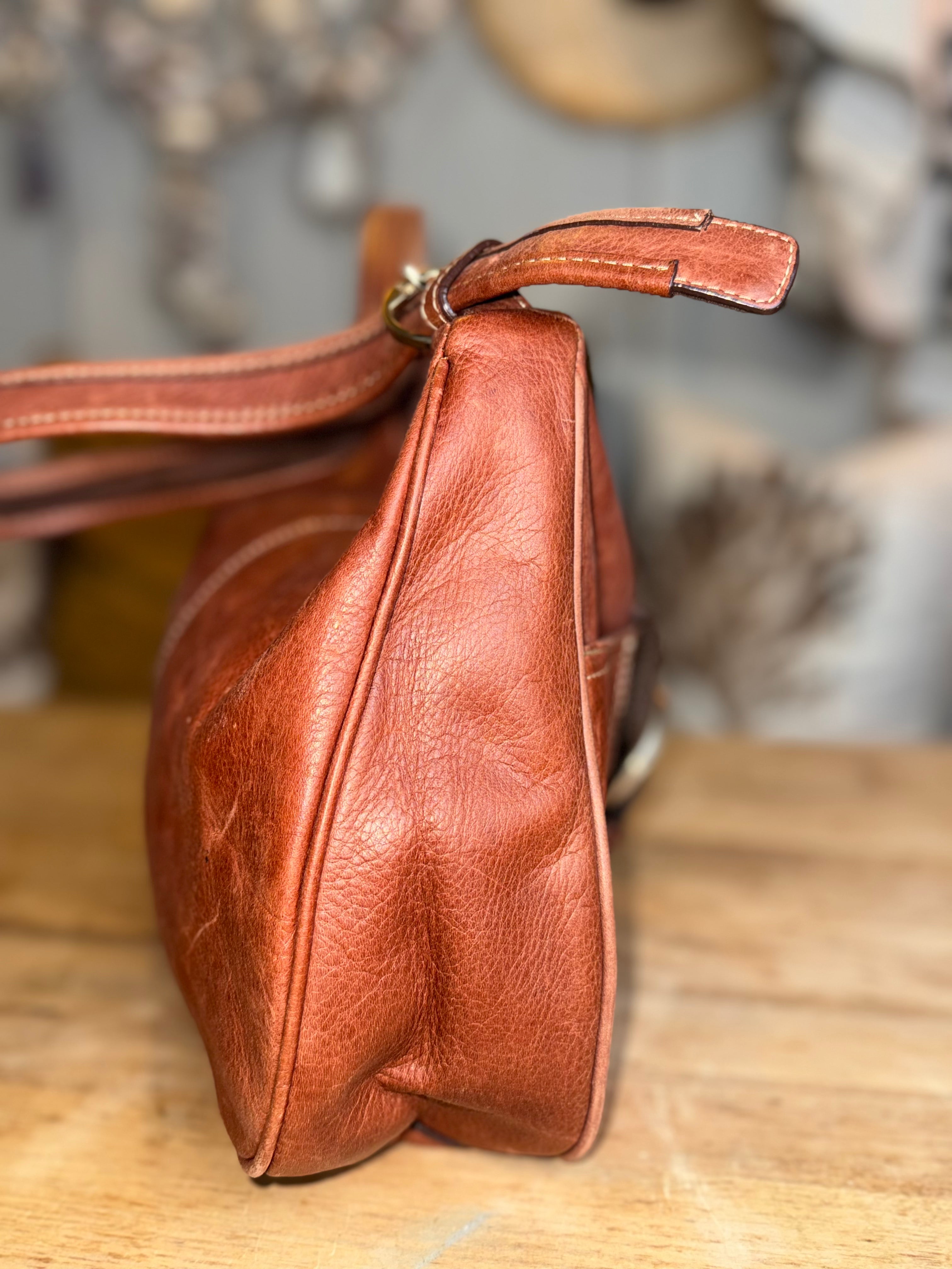 Etienne Aigner Brown Leather Saddle Shoulder Bag