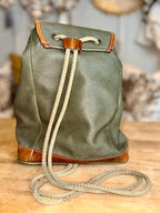 G.H. Bass and Co. Green Vinyl & Leather Backpack