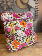 Vera Bradley Tea Garden Tote Bag with Tortoise Shell Toggle closure