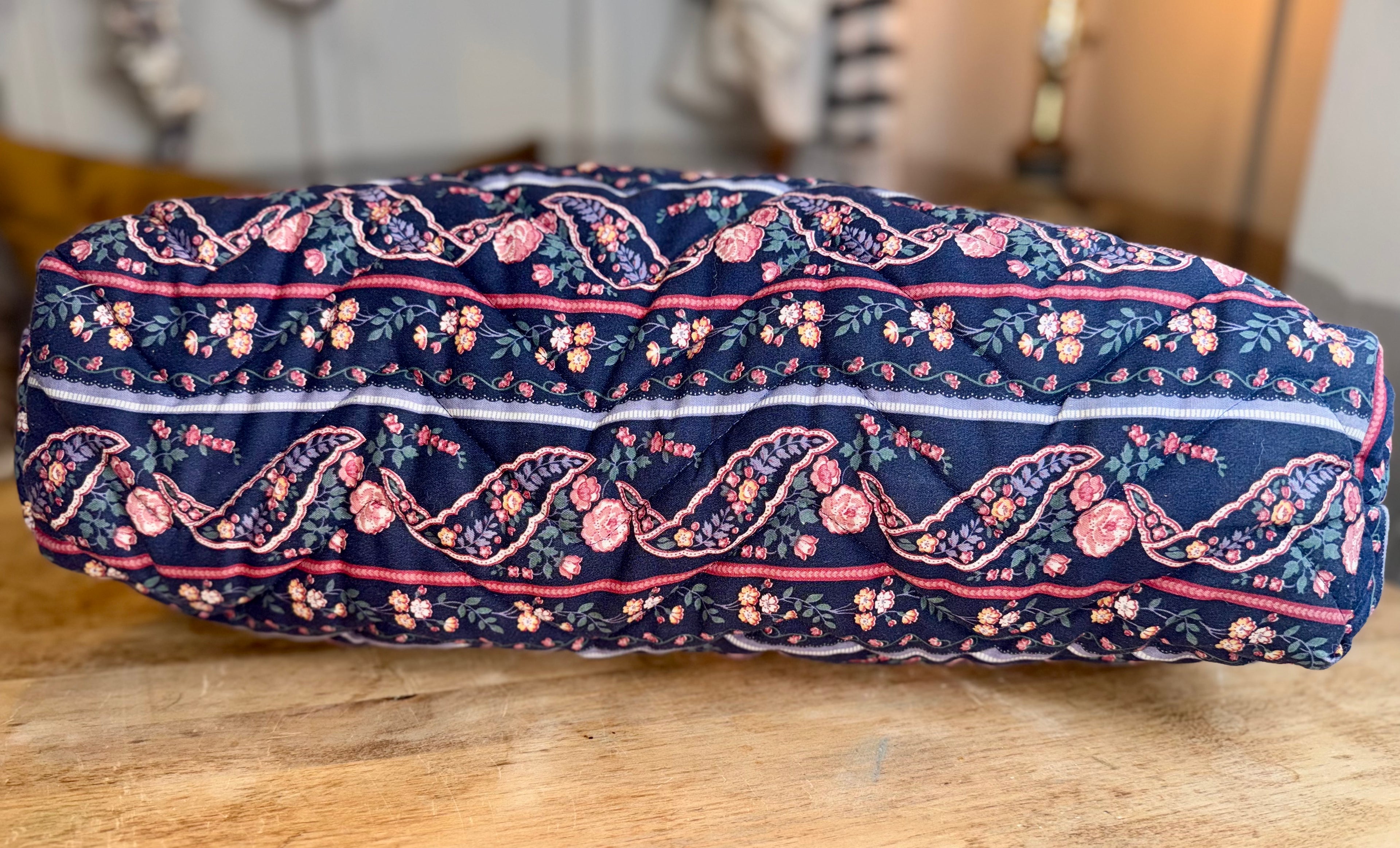 Quilted Blue Tote Bag