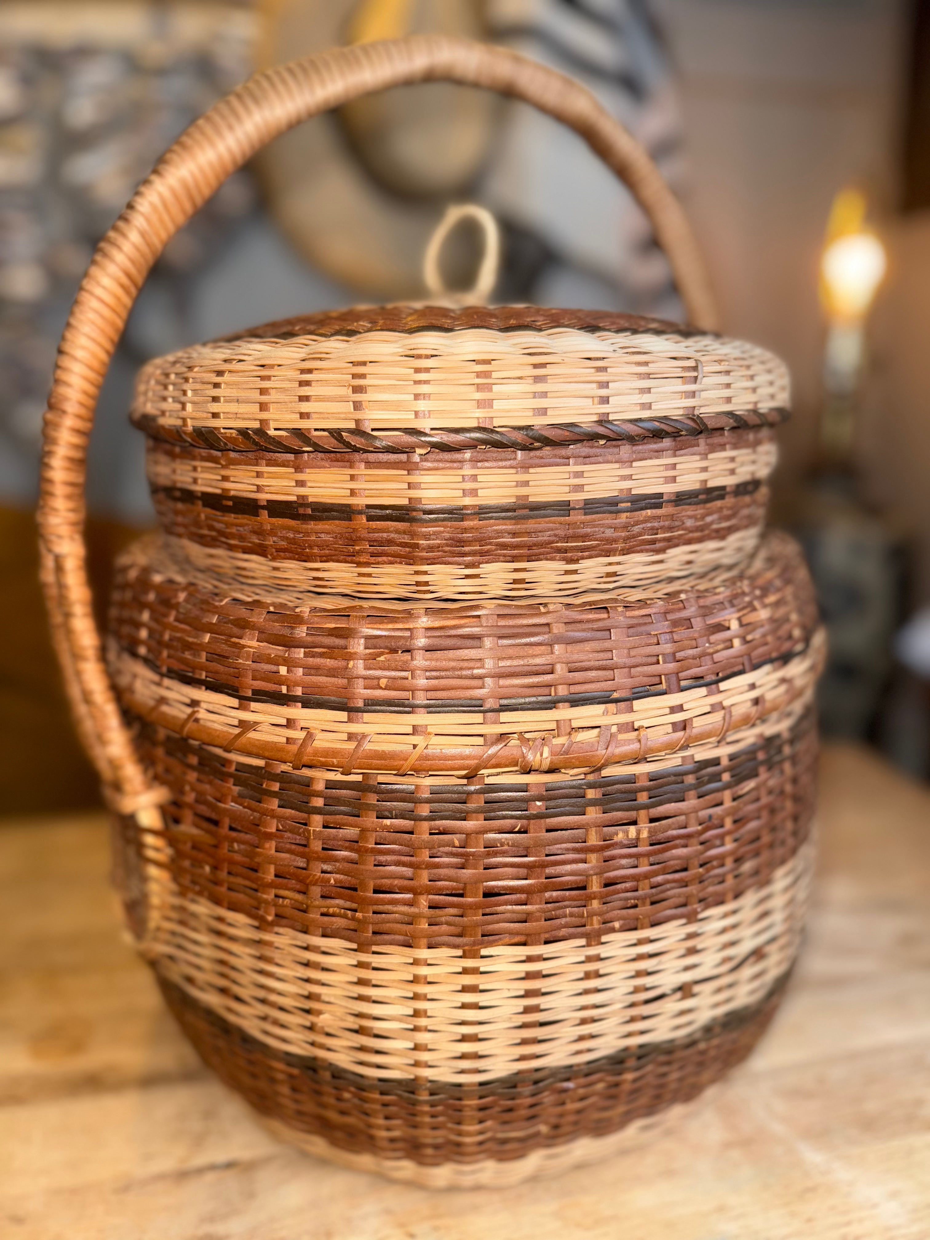 Stackable Double Basket Set – Woven Storage Baskets