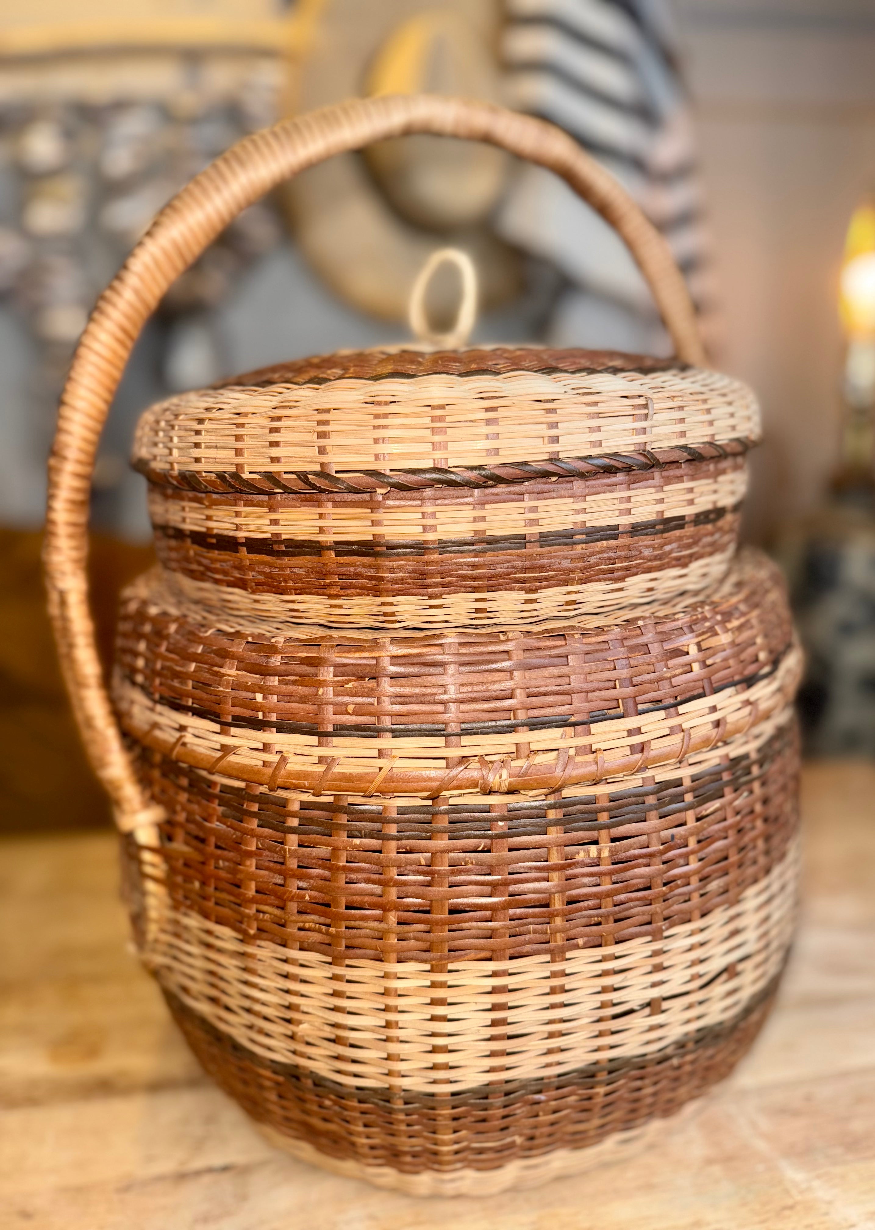 Stackable Double Basket Set – Woven Storage Baskets