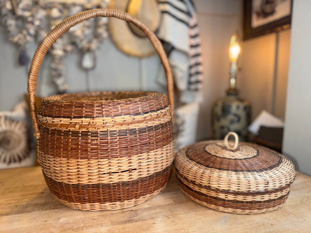 Stackable Double Basket Set – Woven Storage Baskets