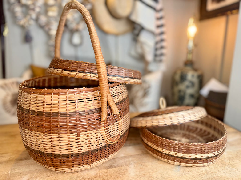 Stackable Double Basket Set – Woven Storage Baskets